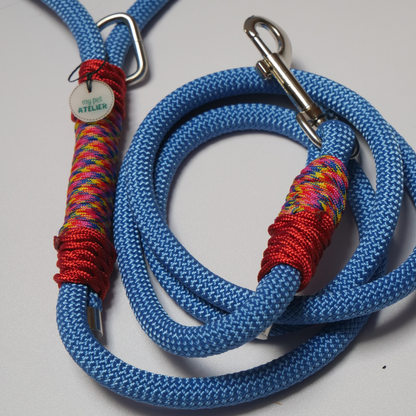 Correa de paseo para perro Festival en color celeste, resistente y cómoda para pasear a tu mascota.