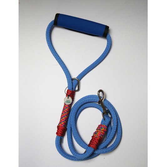Correa de paseo para perro Festival de color celeste, resistente y cómoda, ideal para paseos diarios.