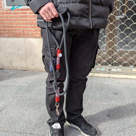 Correa de paseo para perro 'Black Red'