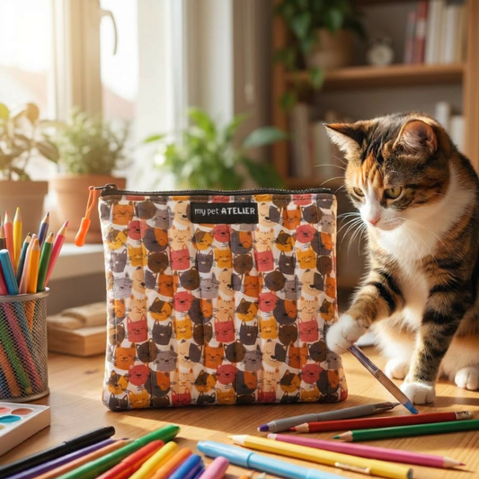 Neceser plano acolchado Cats Colores